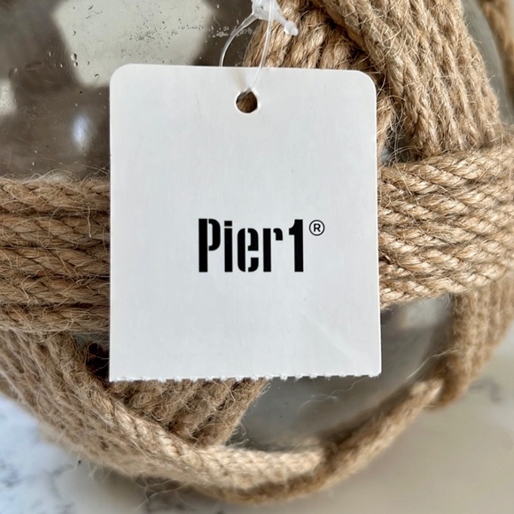 Pier 1 Medium Jute and Glass Decorative Sphere - Picture 8 of 9